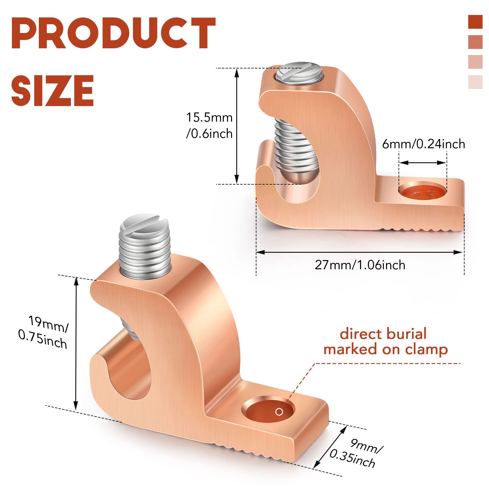 Landhoow copper alloy lug close-up highlighting conductive, corrosion-resistant finish