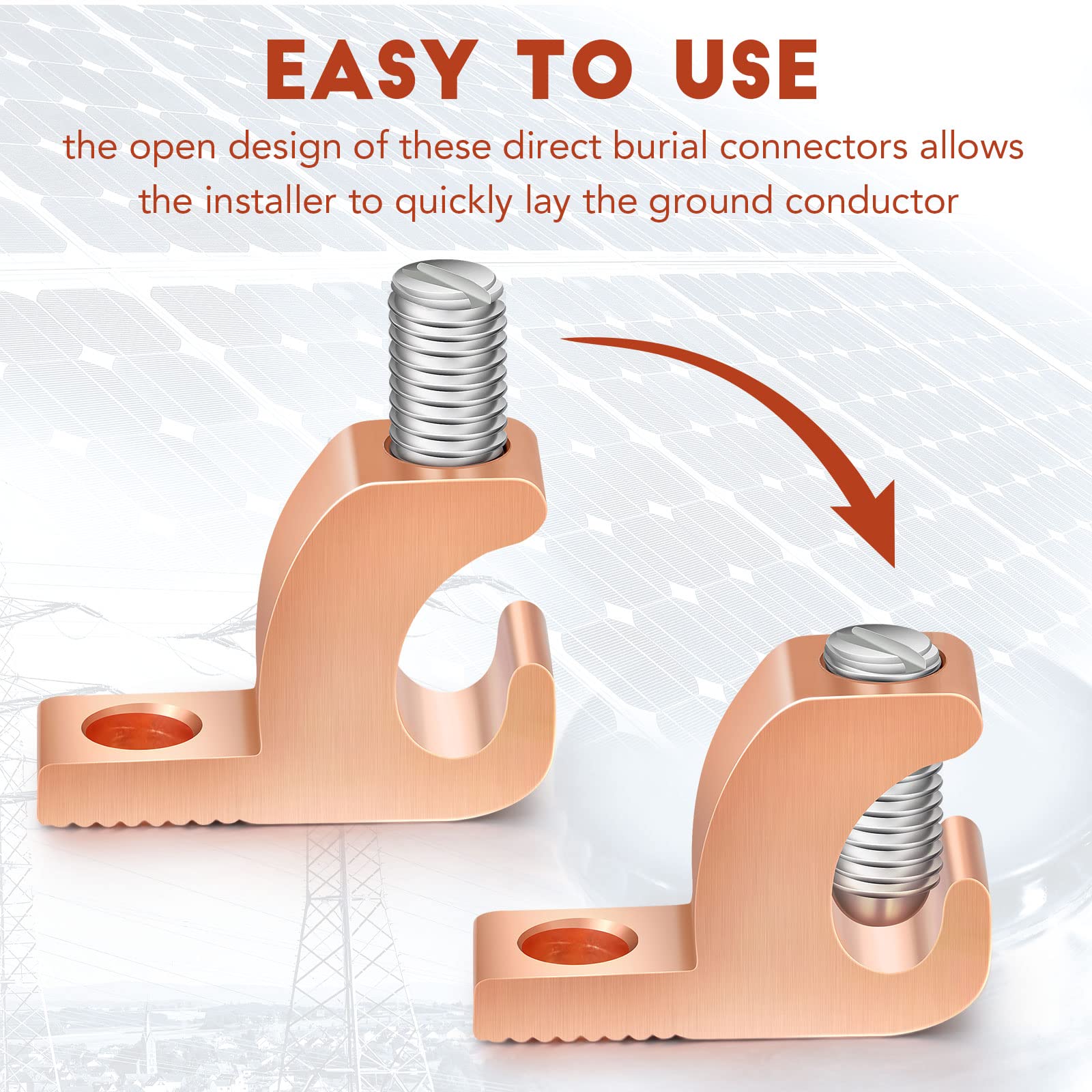 Landhoow lugs next to wires showing 4–14 AWG compatibility for correct sizing