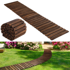 Landical front view showing full 24ft cedar walkway and brown finish benefit durability