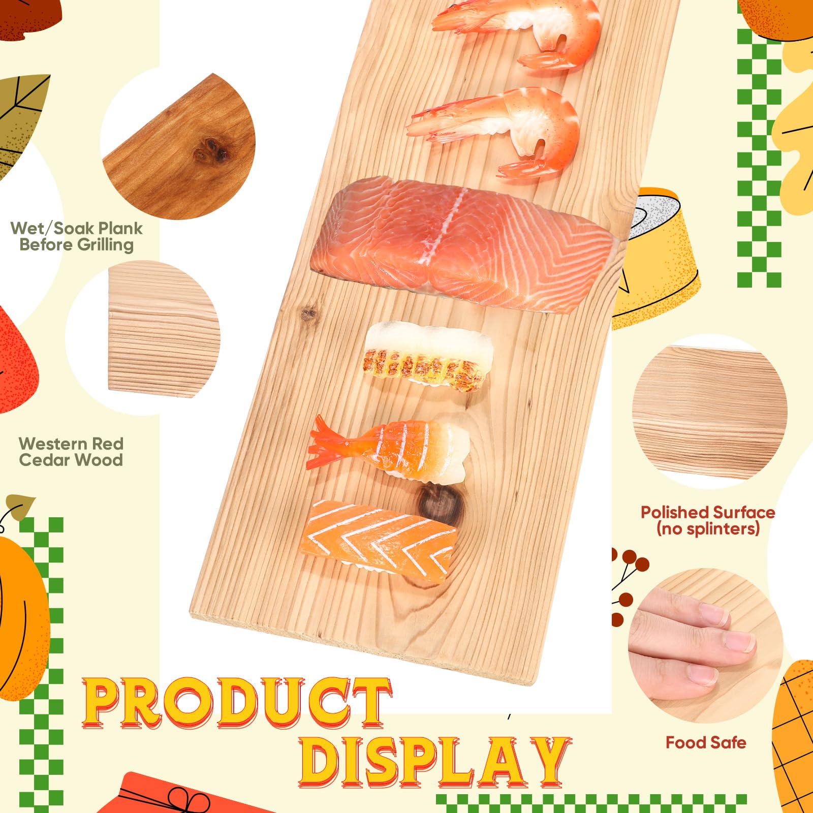 Landical cedar plank under salmon on a hot grill adding smoky flavor benefit