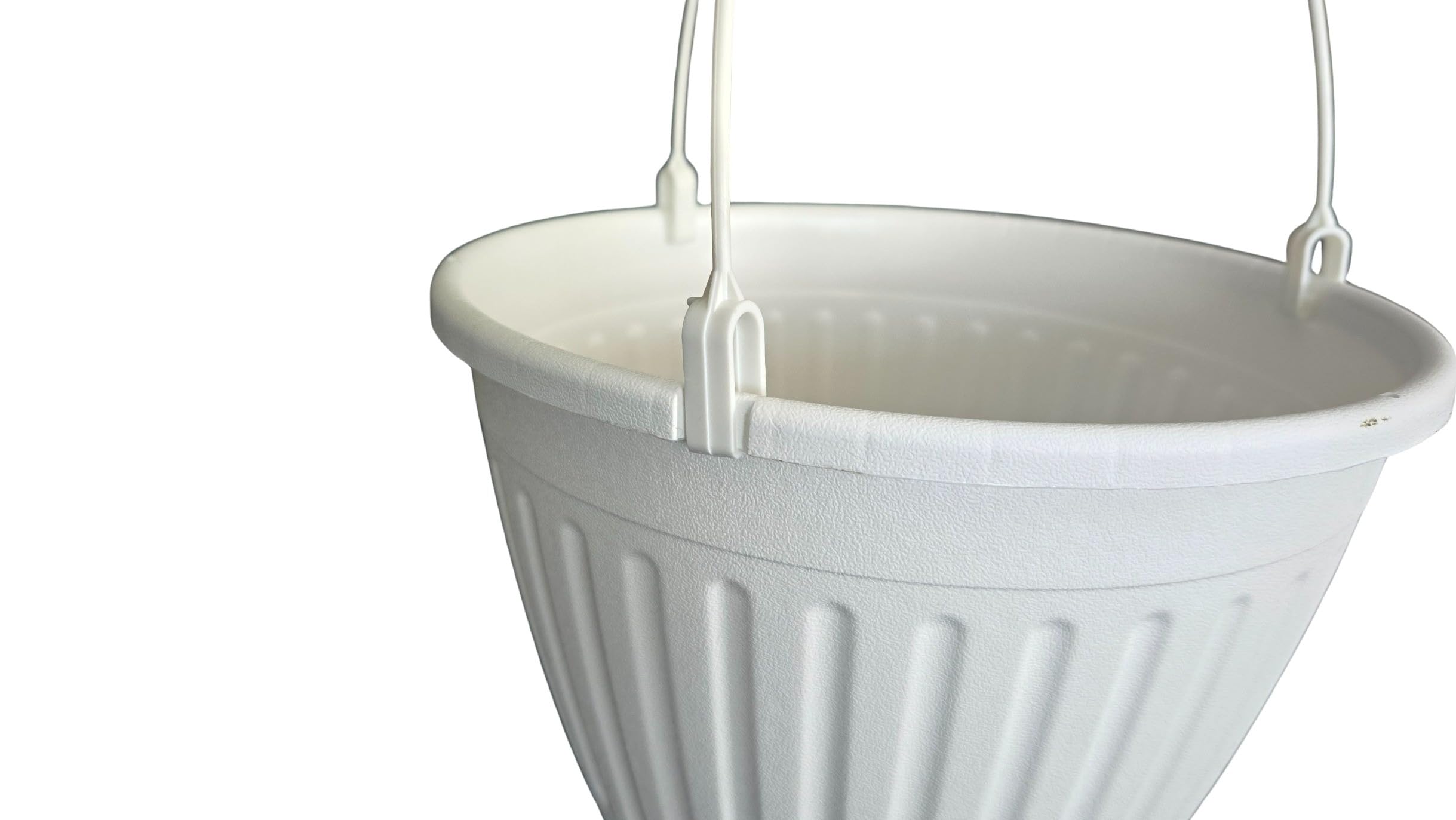 Landmark Plastics hanging basket in patio setting showcasing curb appeal