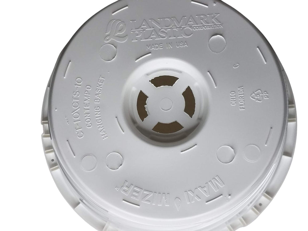 Landmark Plastics basket held by hand showing compact size and capacity