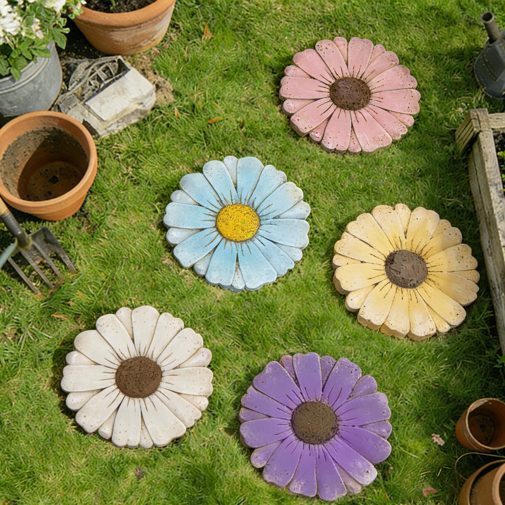 Landoraloria beside flower bed illustrating landscape integration benefit