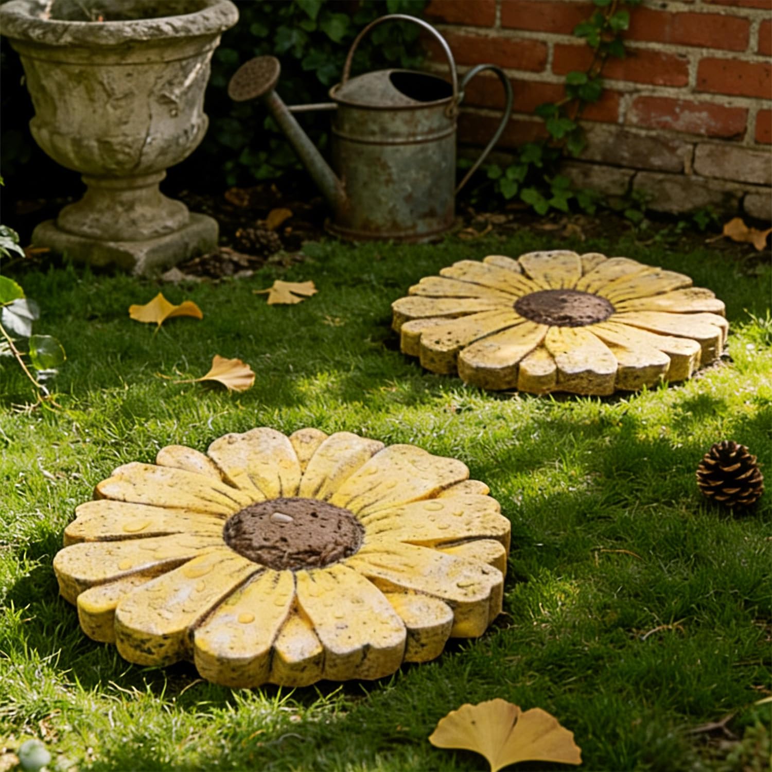 Landoraloria stepping stone next to a foot demonstrating true 10-inch scale and comfort