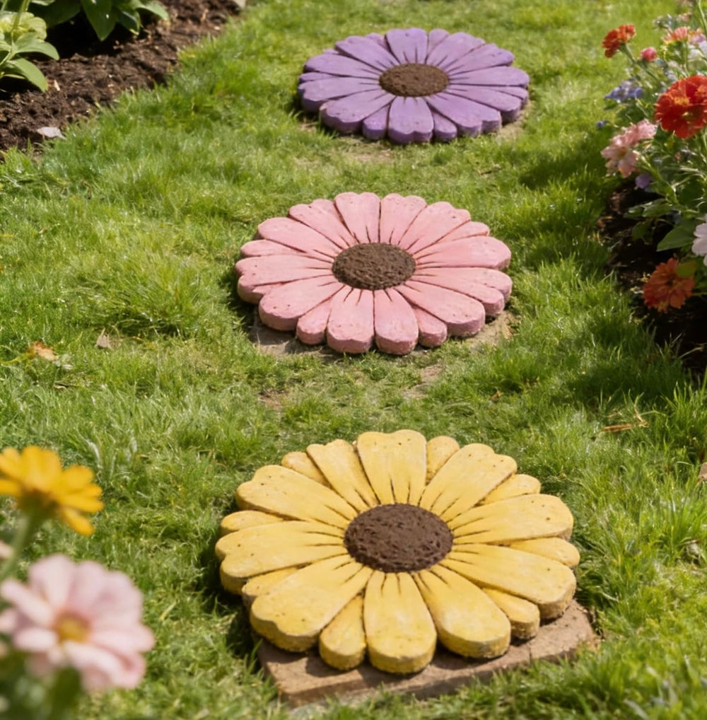 Landoraloria stepping stone in lawn illustrating practical pathway use and durability