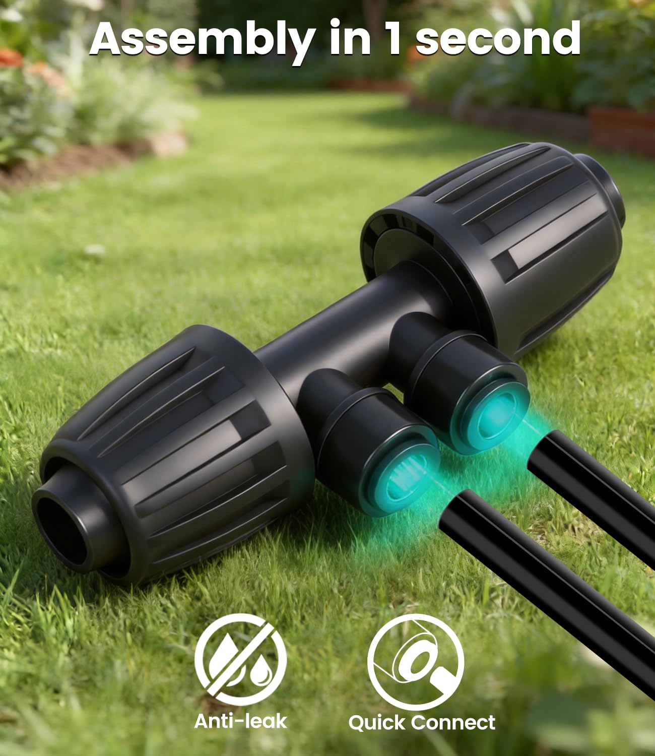 Landtouch tubing installed in a raised bed demonstrating targeted irrigation benefits
