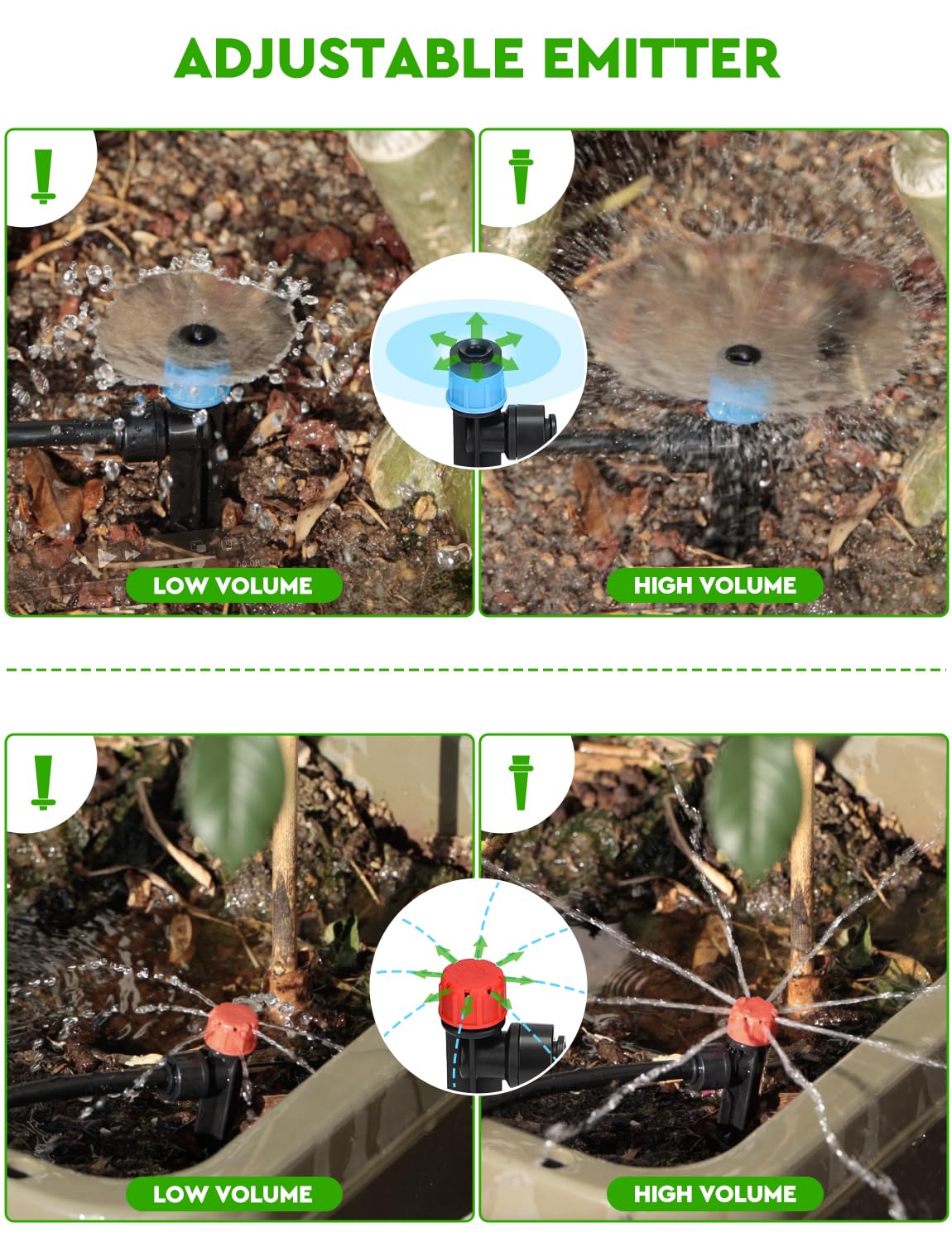 Landtouch misting nozzle producing fine spray to boost greenhouse humidity