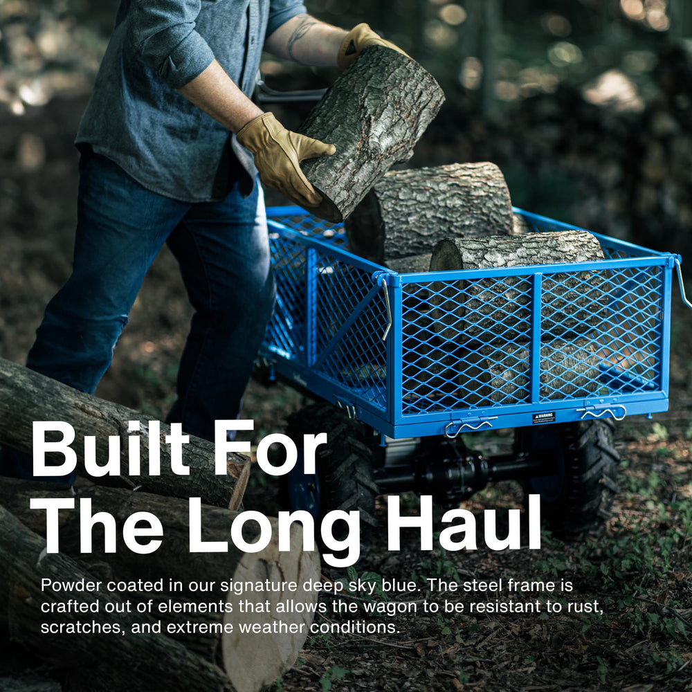 Landworks flatbed conversion with panels removed, shows adaptable transport options