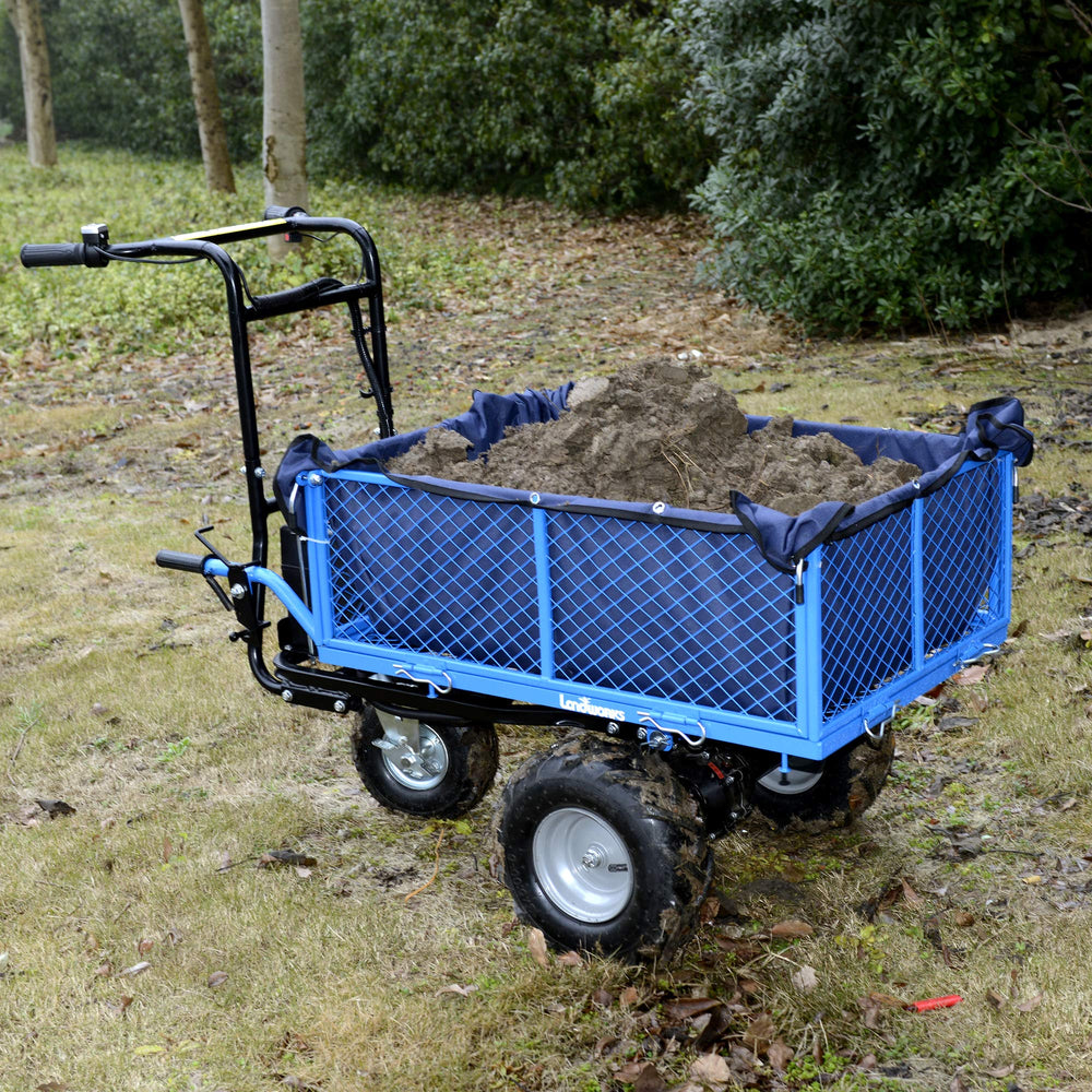 Landworks liner filled with yard debris showing organized transport benefit
