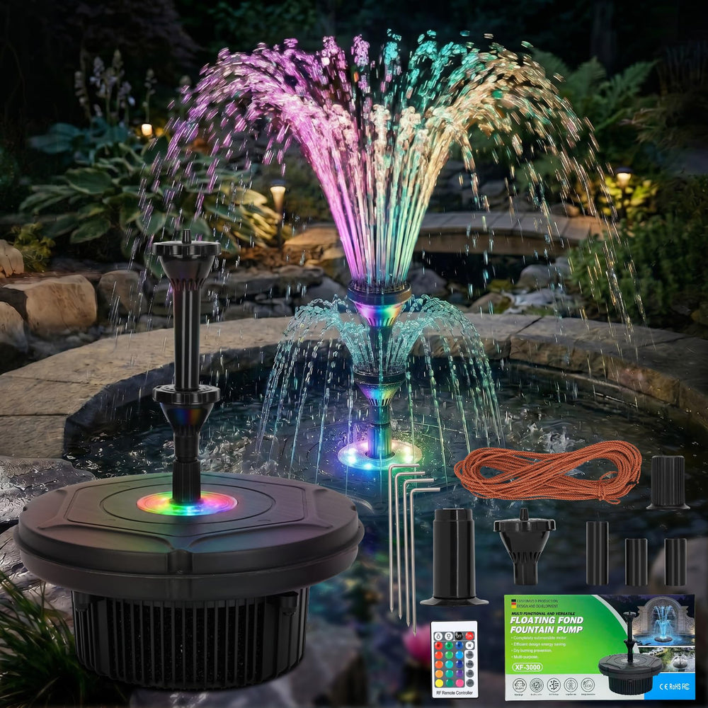 Lanmun front view floating fountain showing clean design and visual appeal