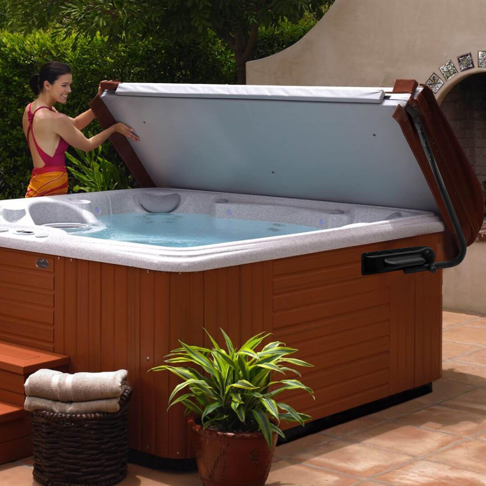 Lanmun lifestyle spa deck installation illustrating neat professional finish