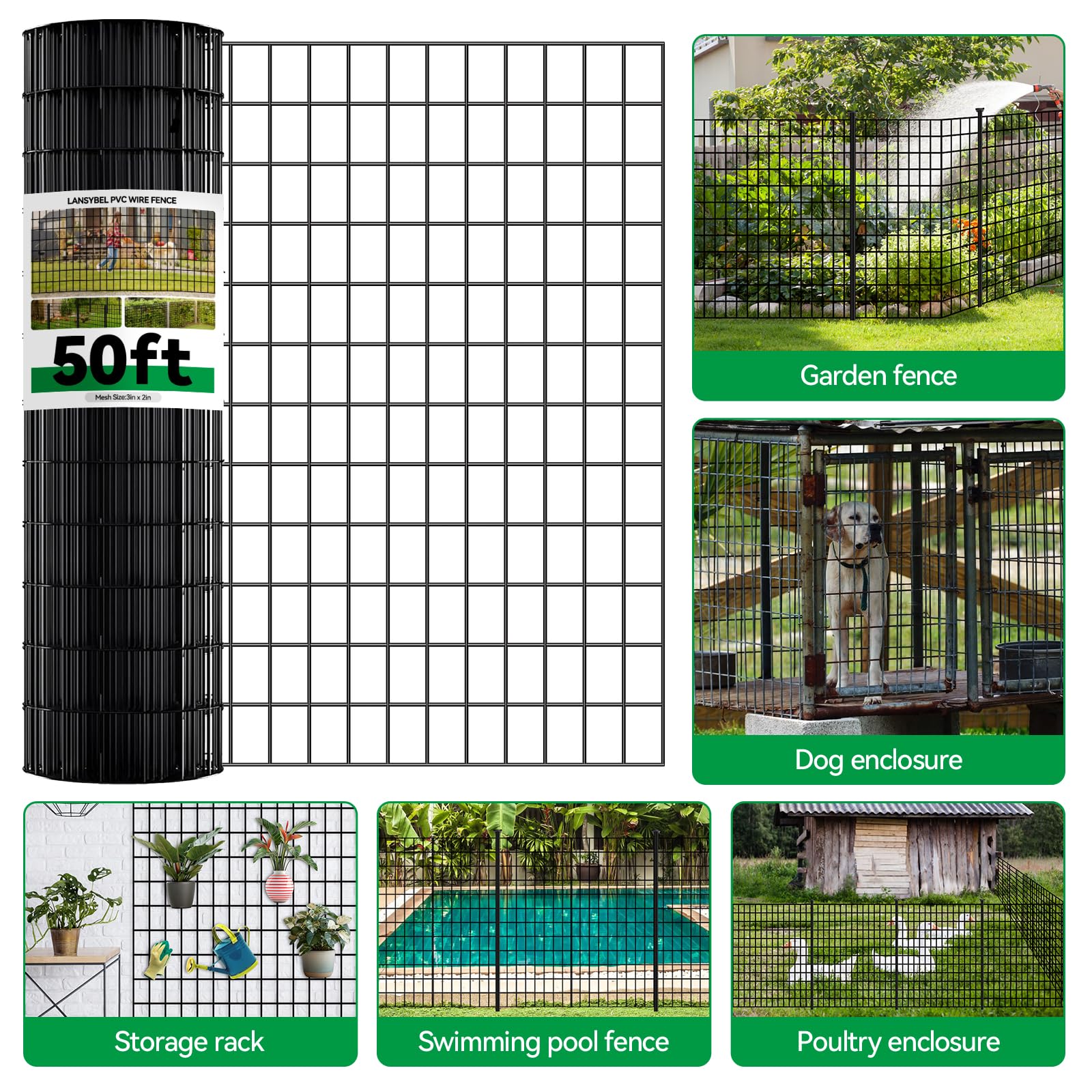 Lansybel fence height compared to person showing 4ft scale and coverage