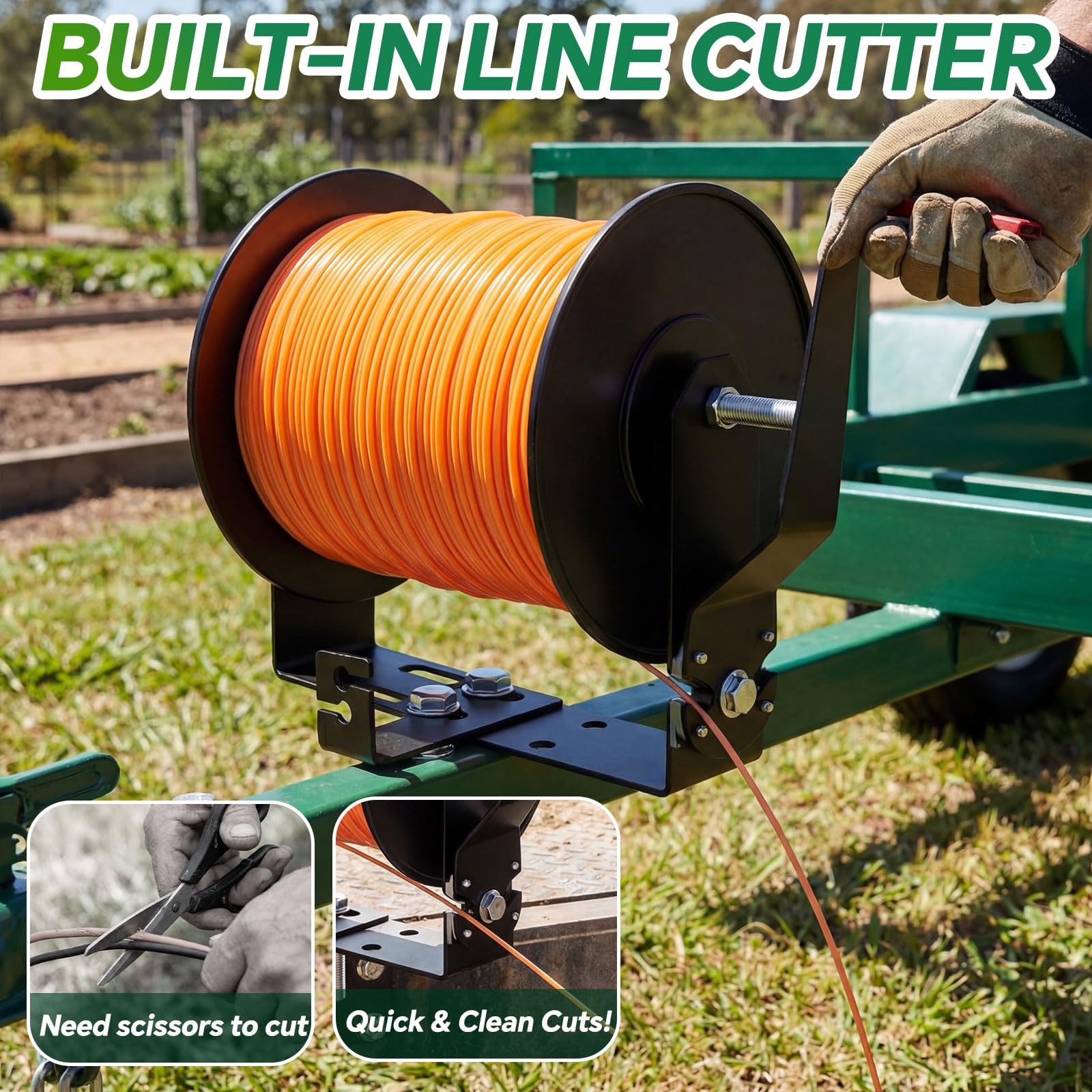 Lanties bracket with a 5 lb spool for scale and reliable full-spool support