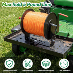 Lanties bracket mounted on a landscaping trailer to prevent tangles and save space