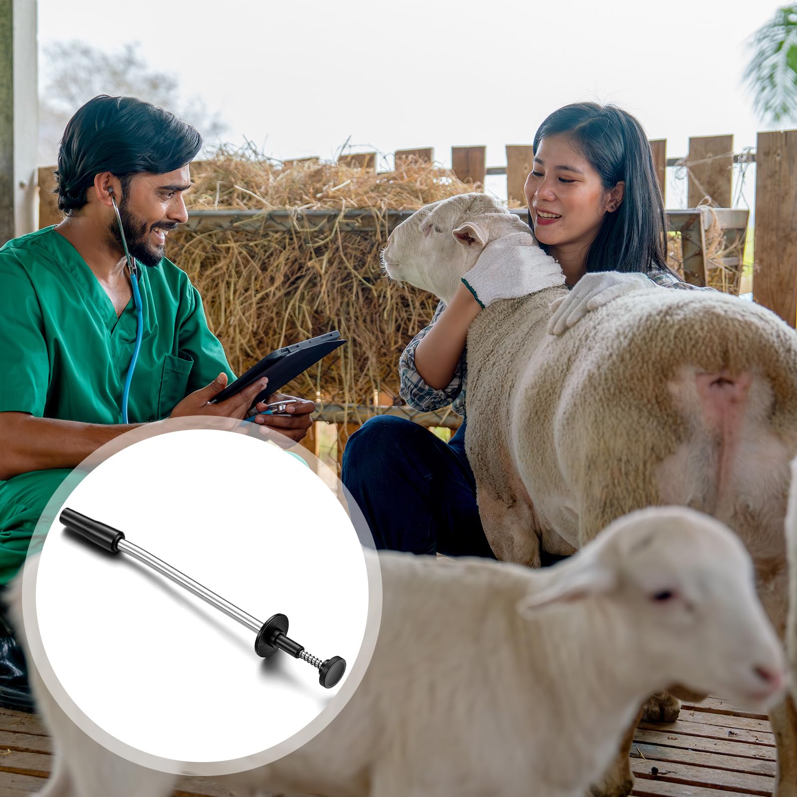 Lanties bolus gun in field bag ready for quick on-farm treatments