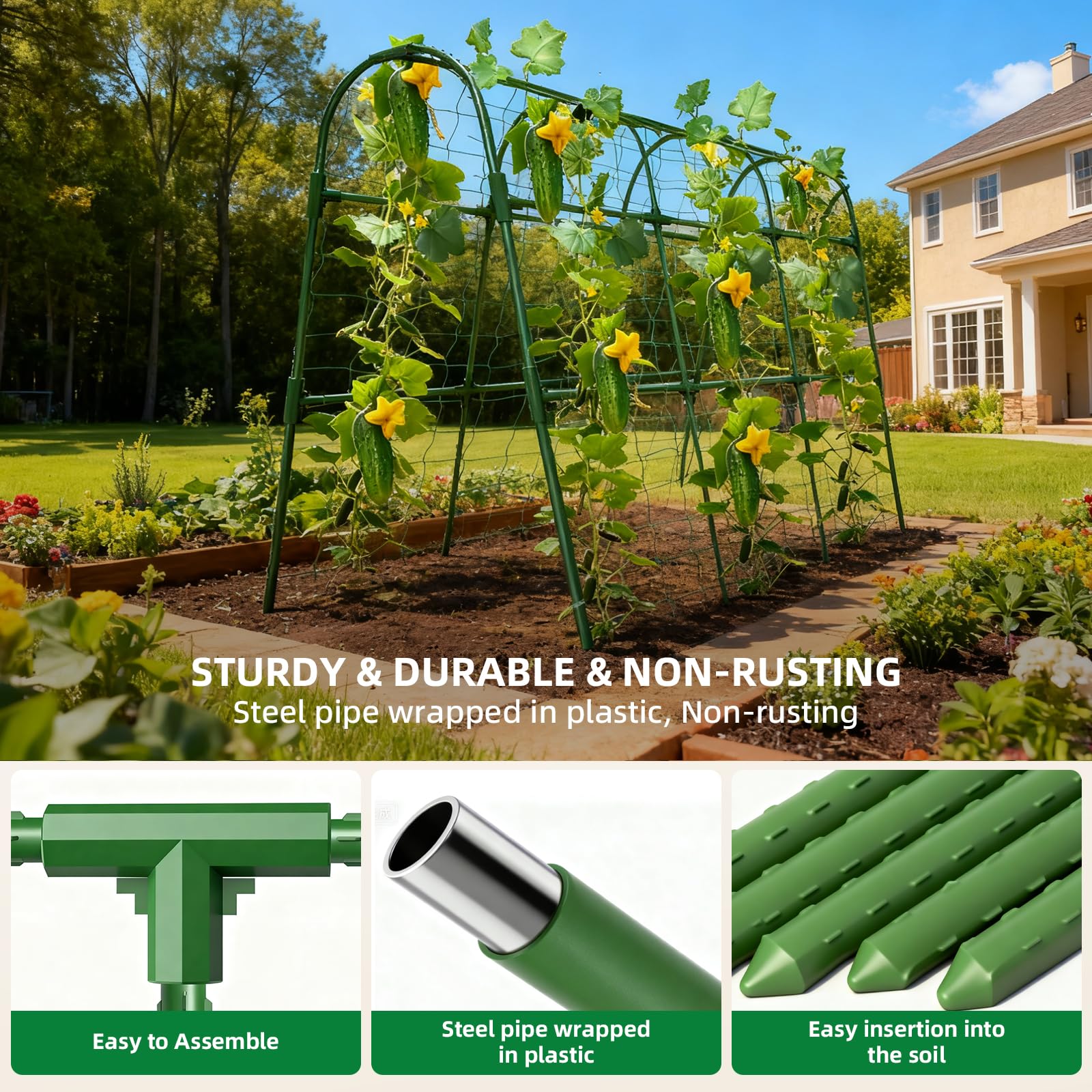 Laodier netting and clips detail demonstrating included accessories for vine training