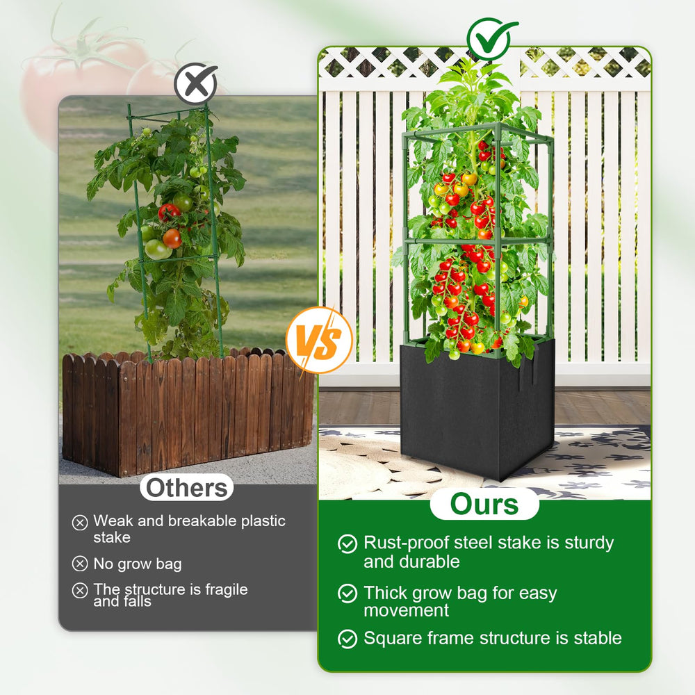 Laodier trellis in balcony garden setting saving space and preventing runoff