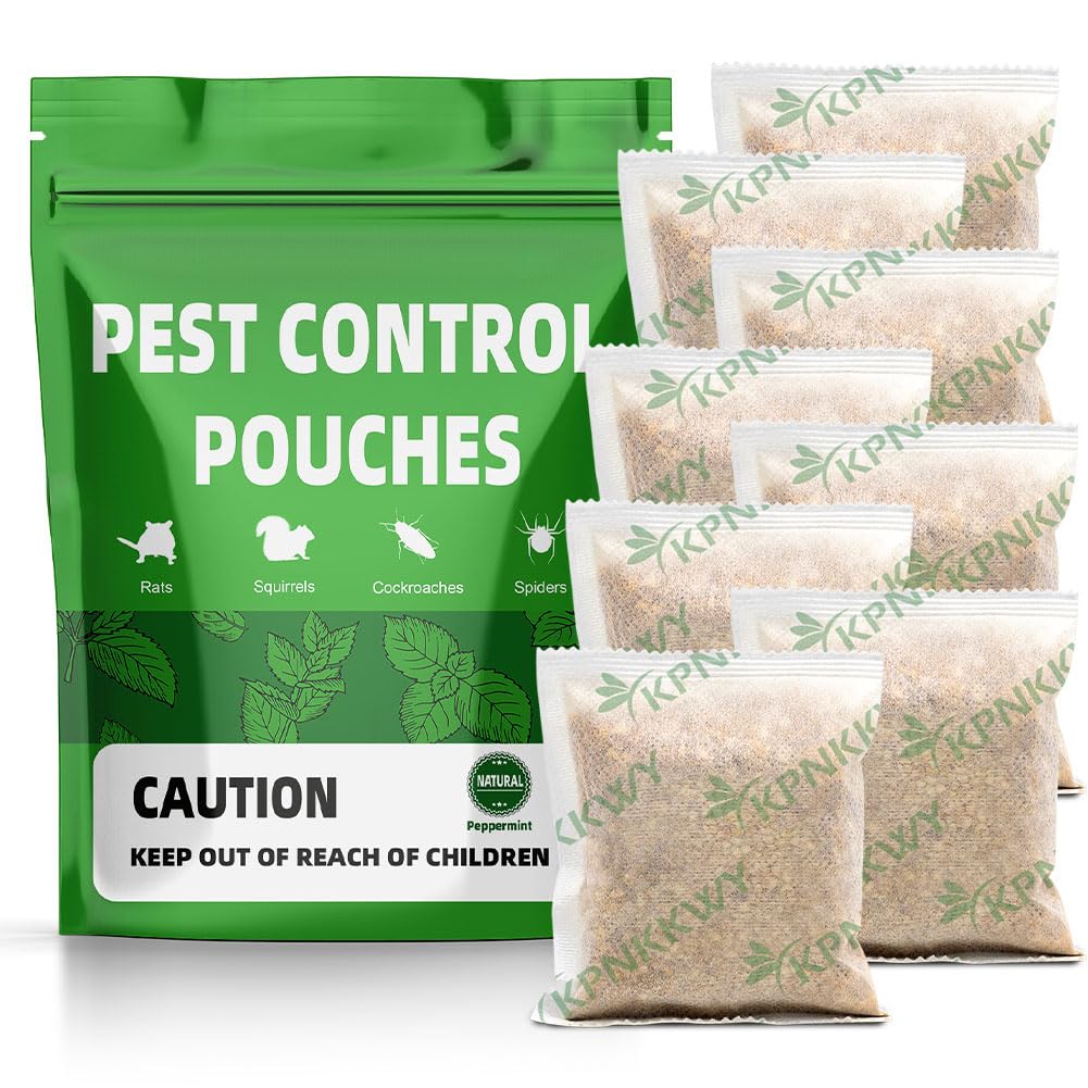 LAQDECDV front packaging showing eight peppermint pest pouches and benefits