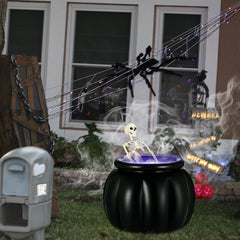 LaRandom cauldron inflated on lawn improving curb appeal at night