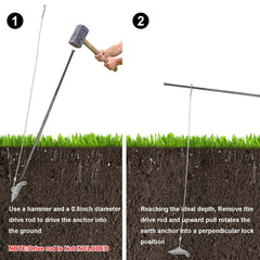 LARNORJE anchor installed in soil demonstrating toggle set and secure underground lock