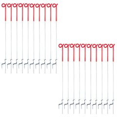 LARNORJE 20-pack front view showing red step-in posts and packaging benefits visibility
