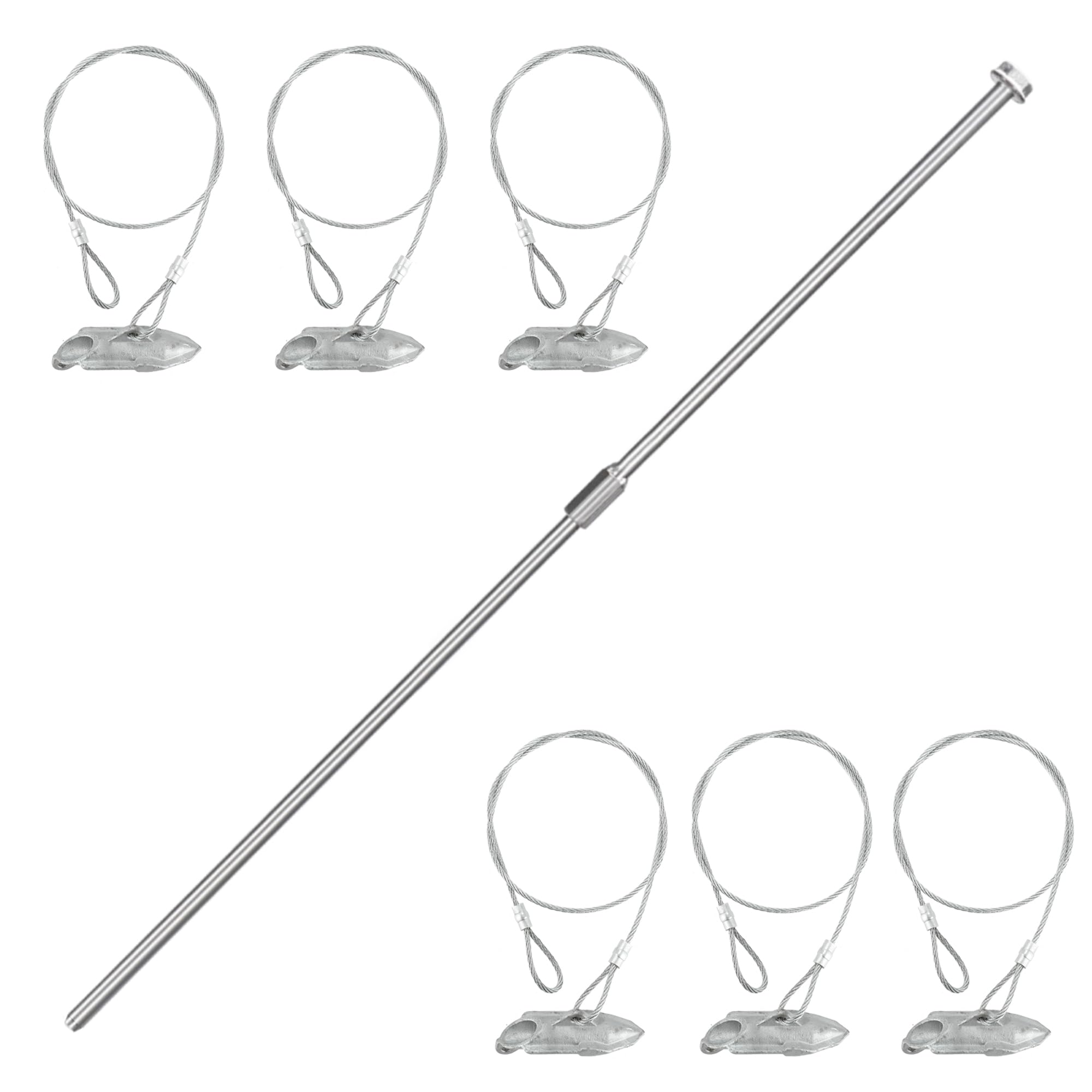 LARNORJE front packaging showing six ground anchors for quick setup and security