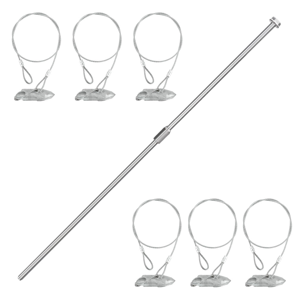 LARNORJE front packaging showing six ground anchors for quick setup and security