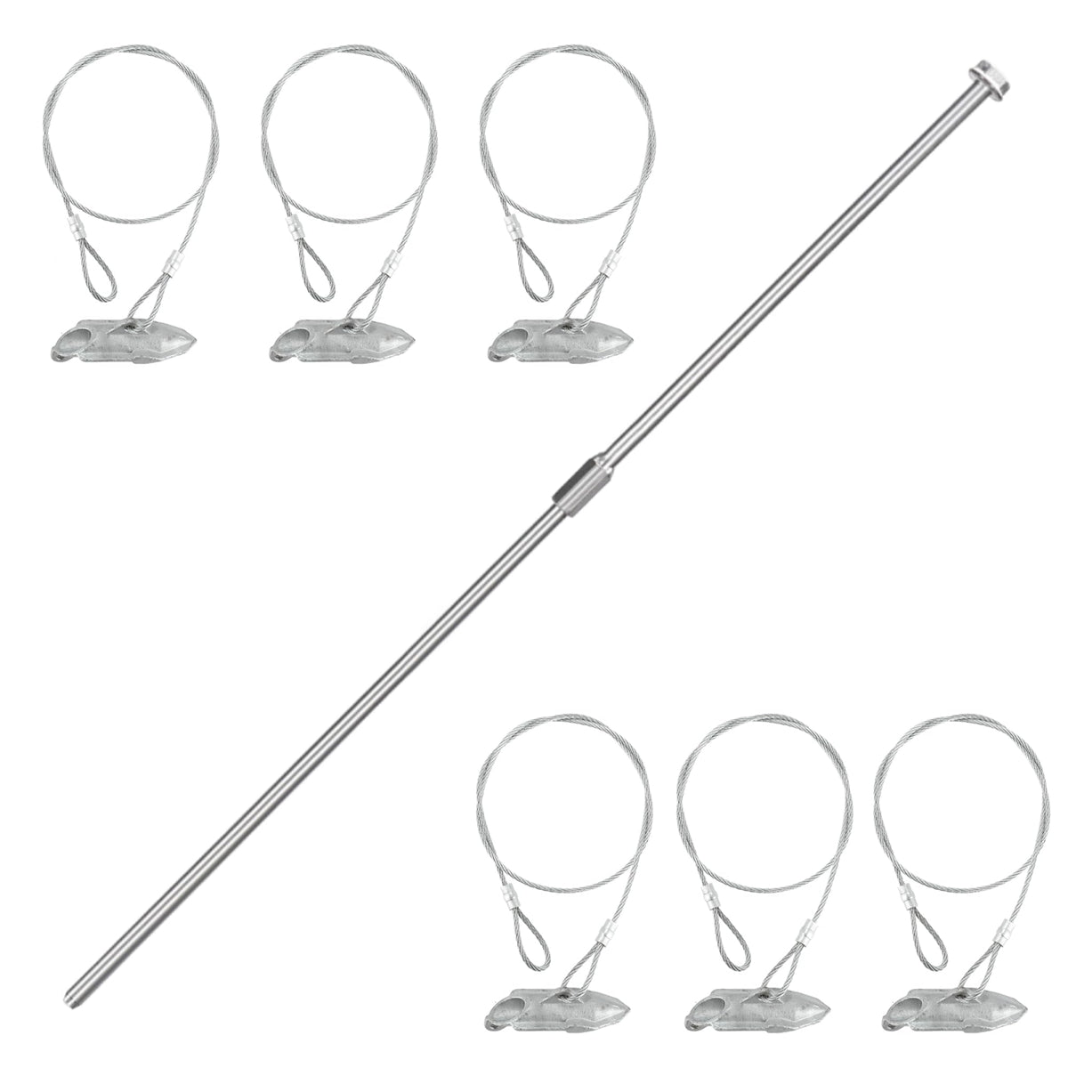LARNORJE front packaging showing six ground anchors for quick setup and security