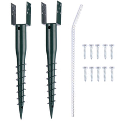 LARNORJE front view of two 27-inch powder-coated anchors, durable outdoor foundation