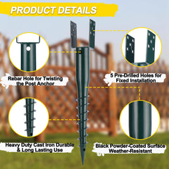 LARNORJE anchor installed with 4x4 post in soil, stable support for fences