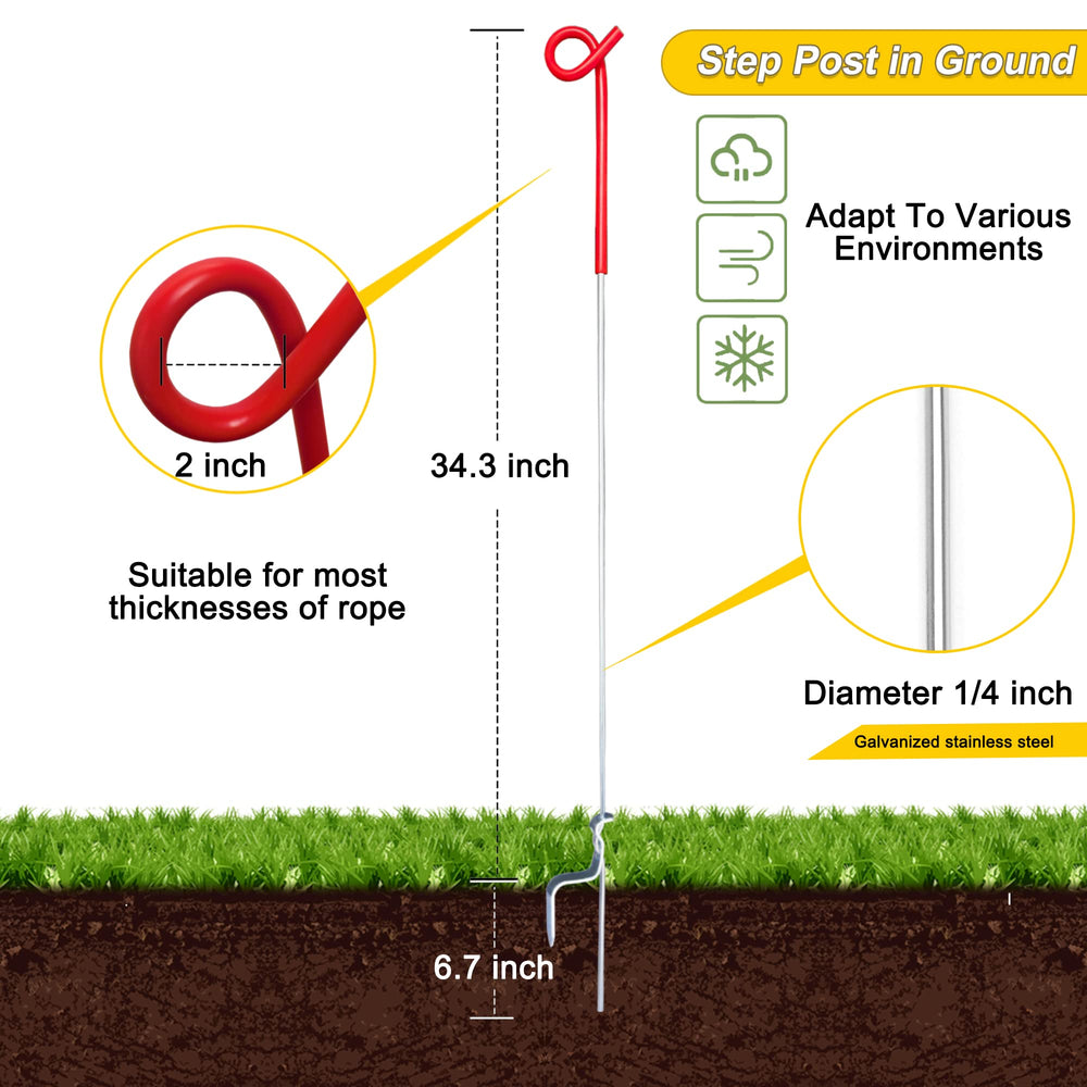 LARNORJE sharp metal spike detail sinking into soil for fast installation