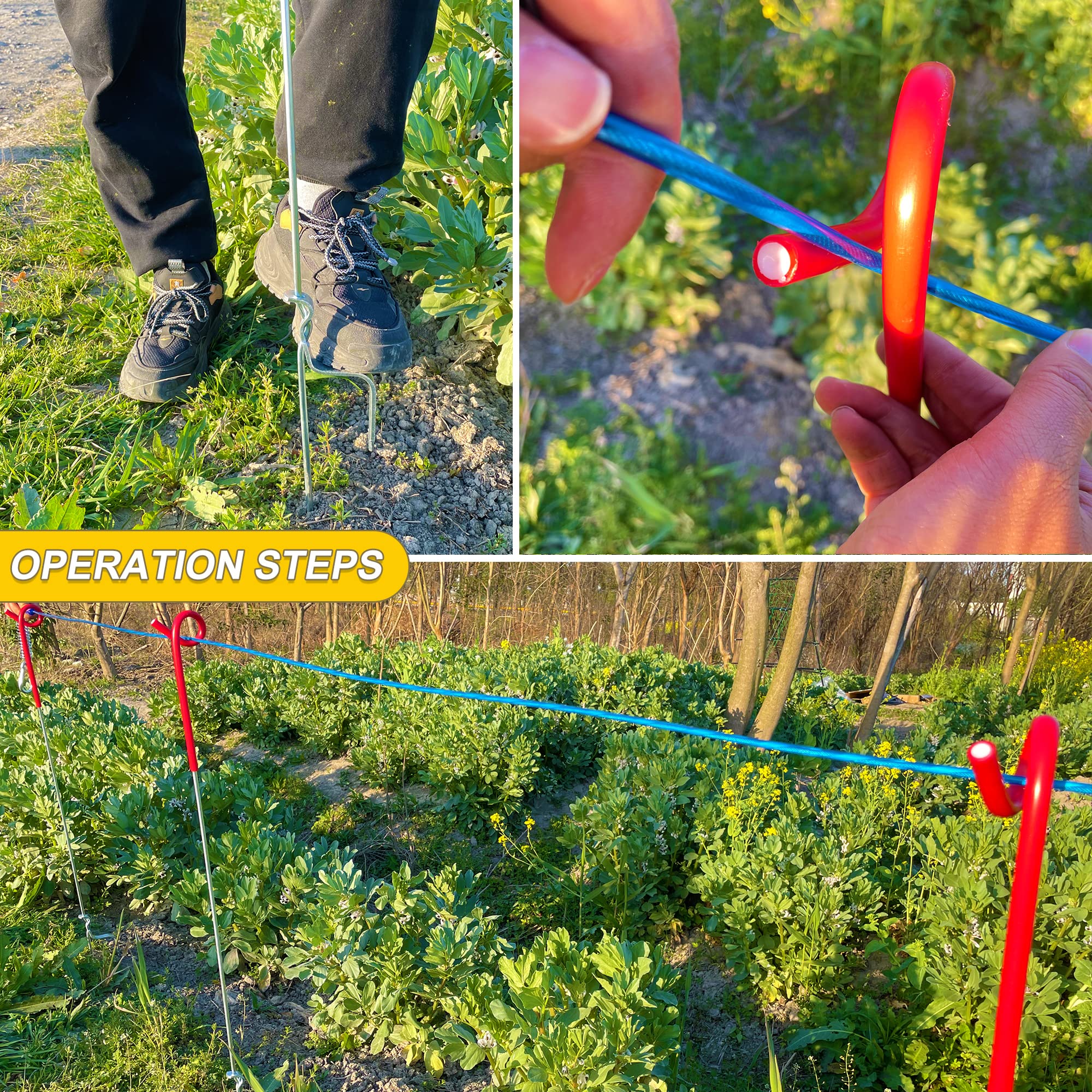 LARNORJE stake held next to hand showing 41-inch scale and easy portability