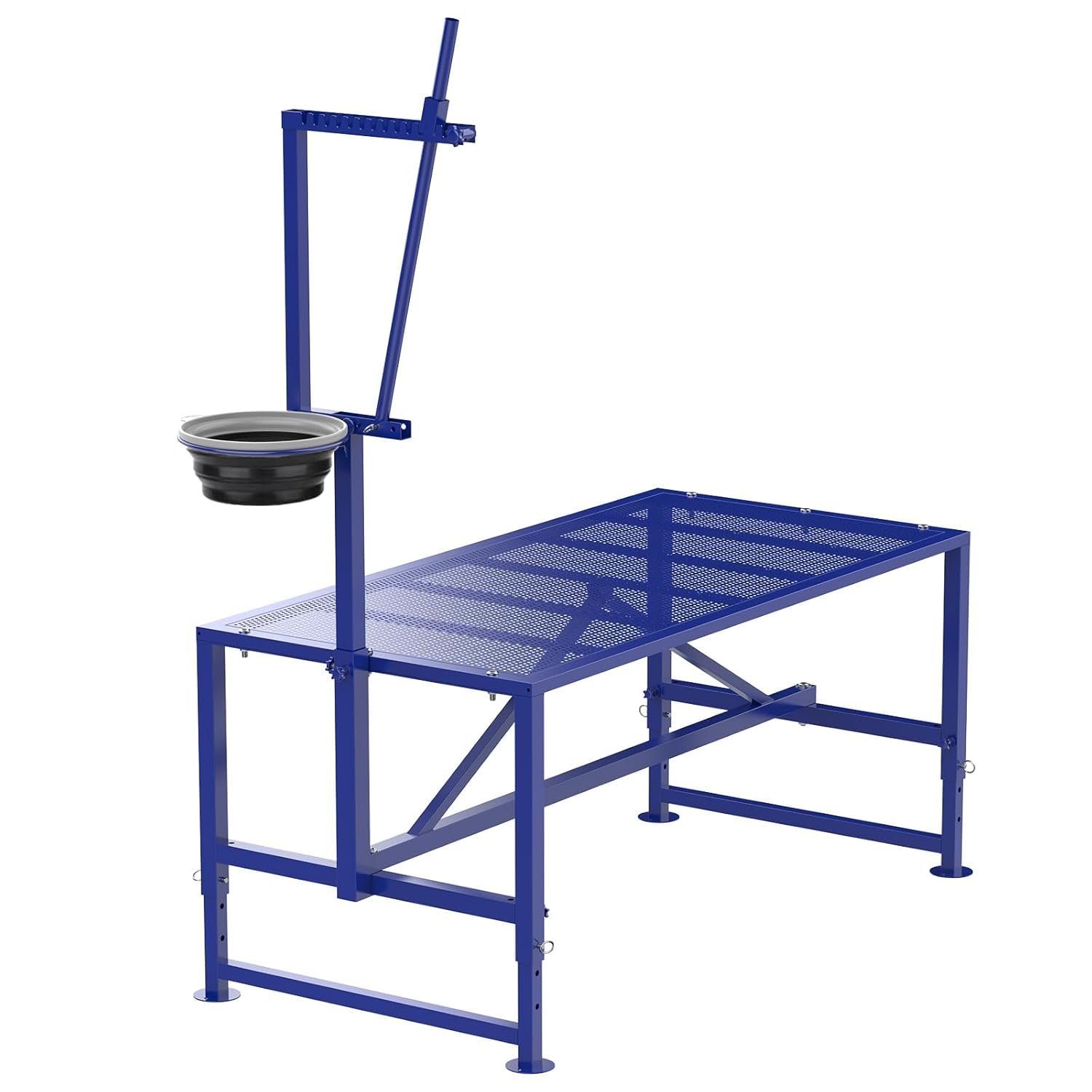 Larrik front view full stand showing sturdy frame and stable platform benefit
