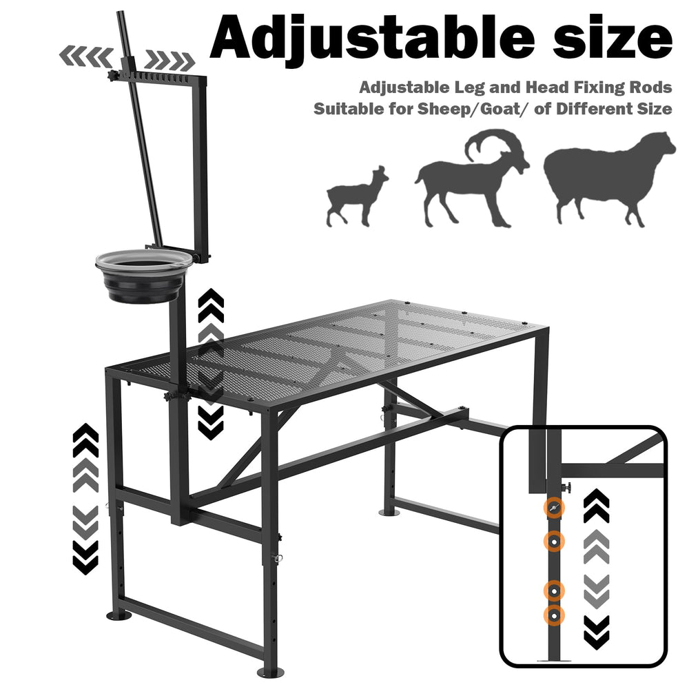 Larrik stand in use during hoof trimming showing secure hold and safer workflow