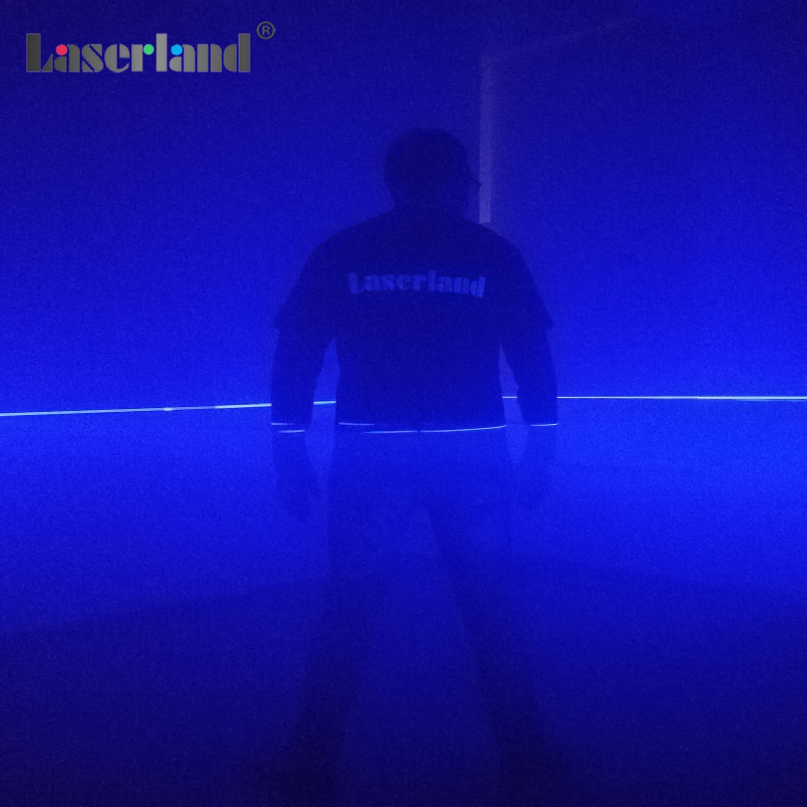 Laserlands beam cutting through fog showing visible swamp effect benefit