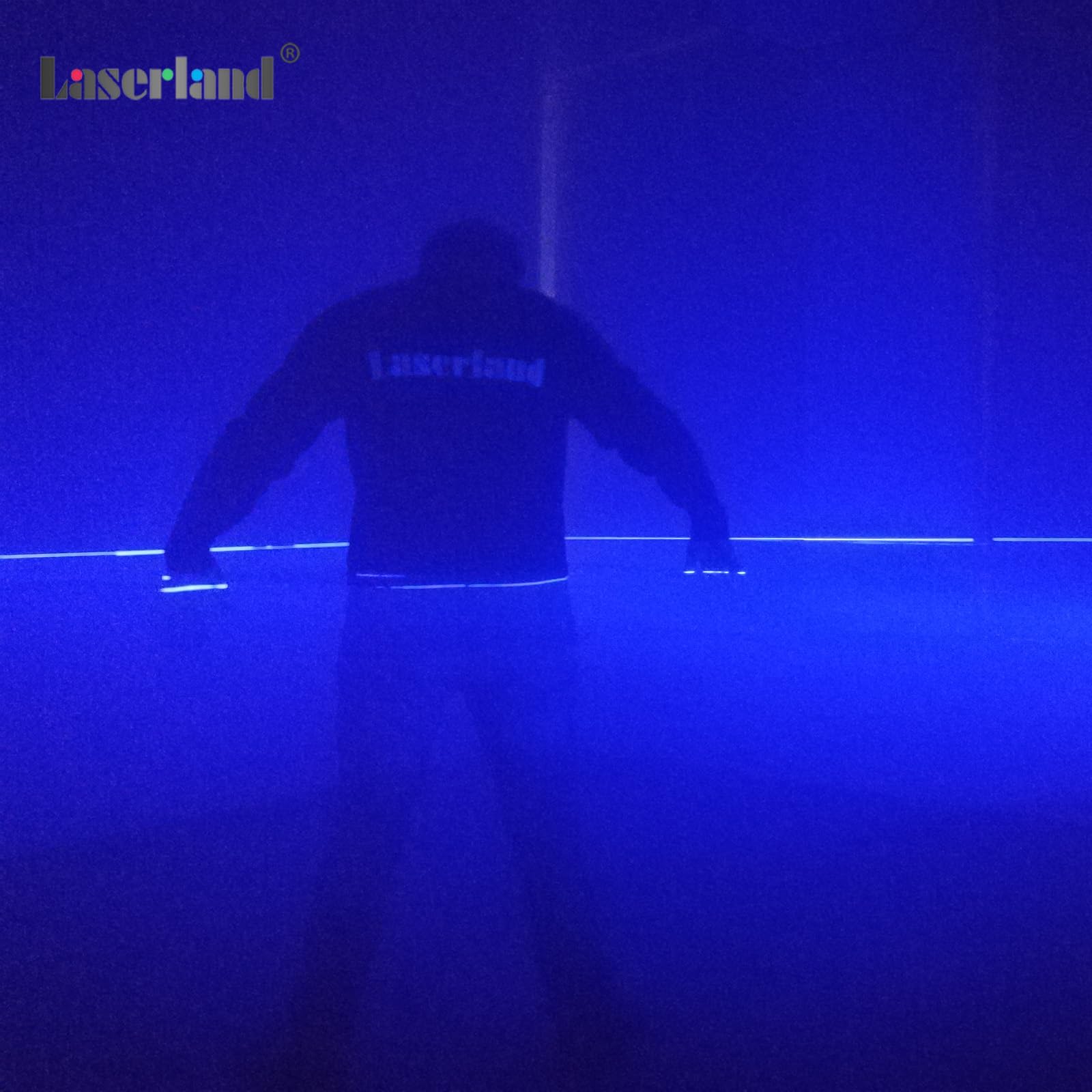 Laserlands mounted inside witch cauldron creating eerie rim lighting benefit