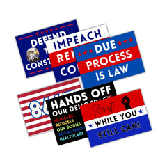 Lashicorn front pack of six protest signs showing bold slogans and easy transport benefit