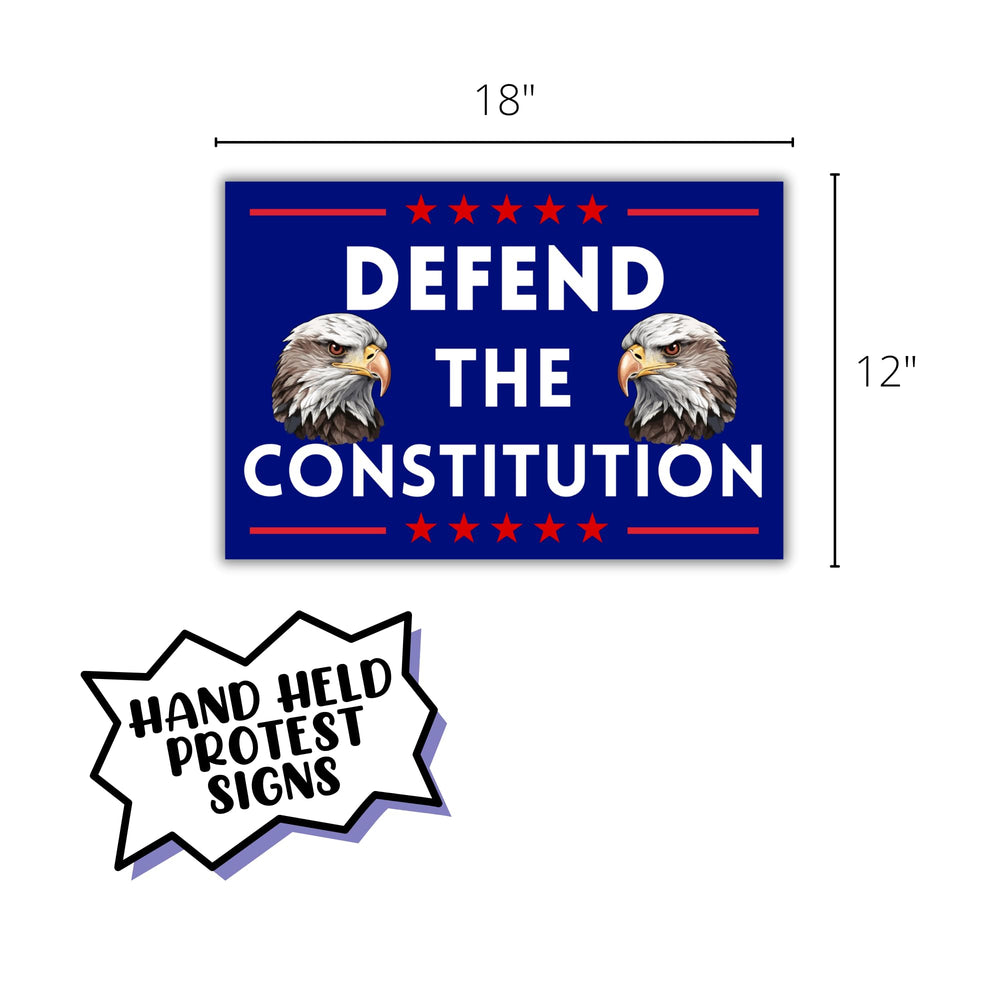 Lashicorn sign held at a rally demonstrating comfortable handheld size