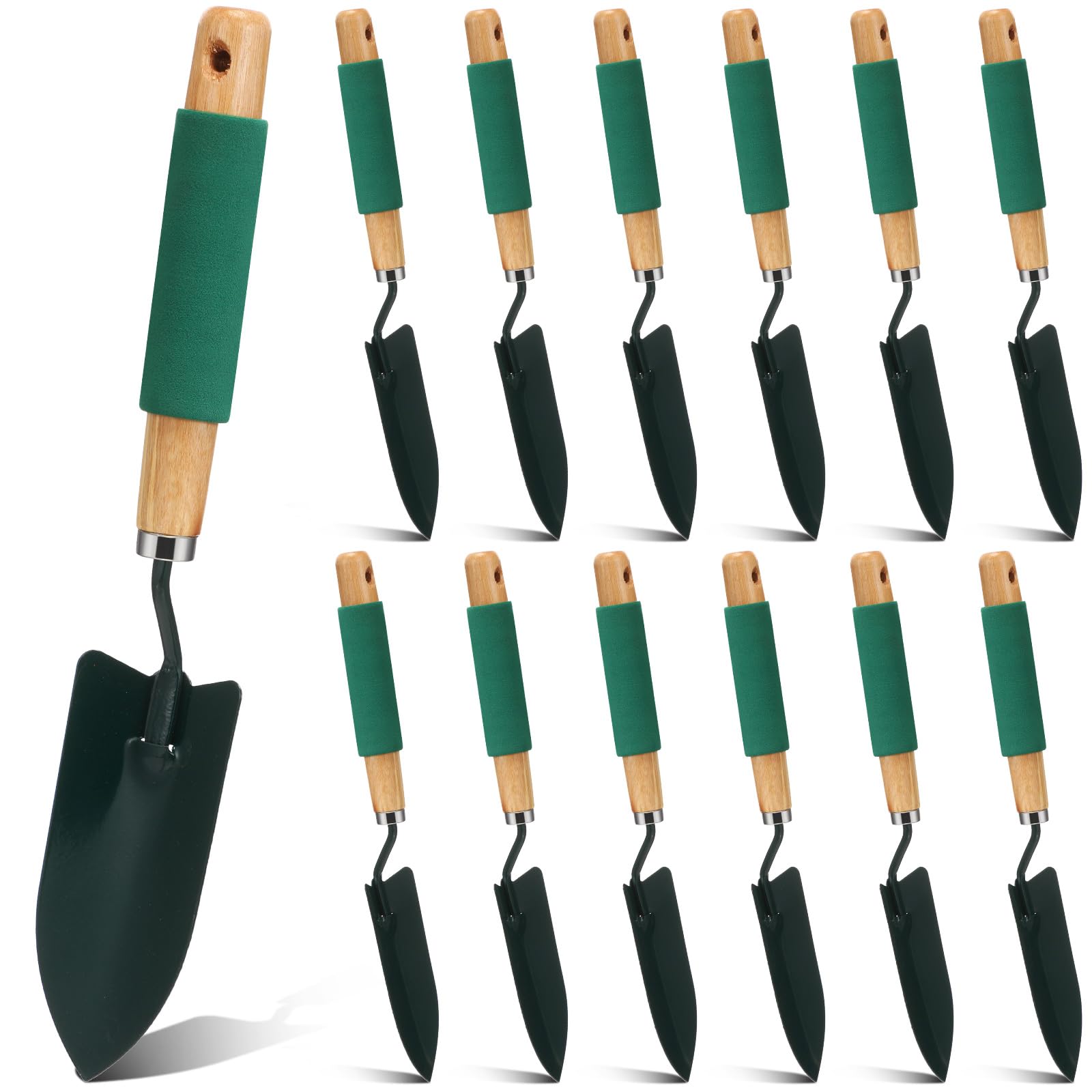Lasnten front view of 12-pack trowels showing compact set and easy storage