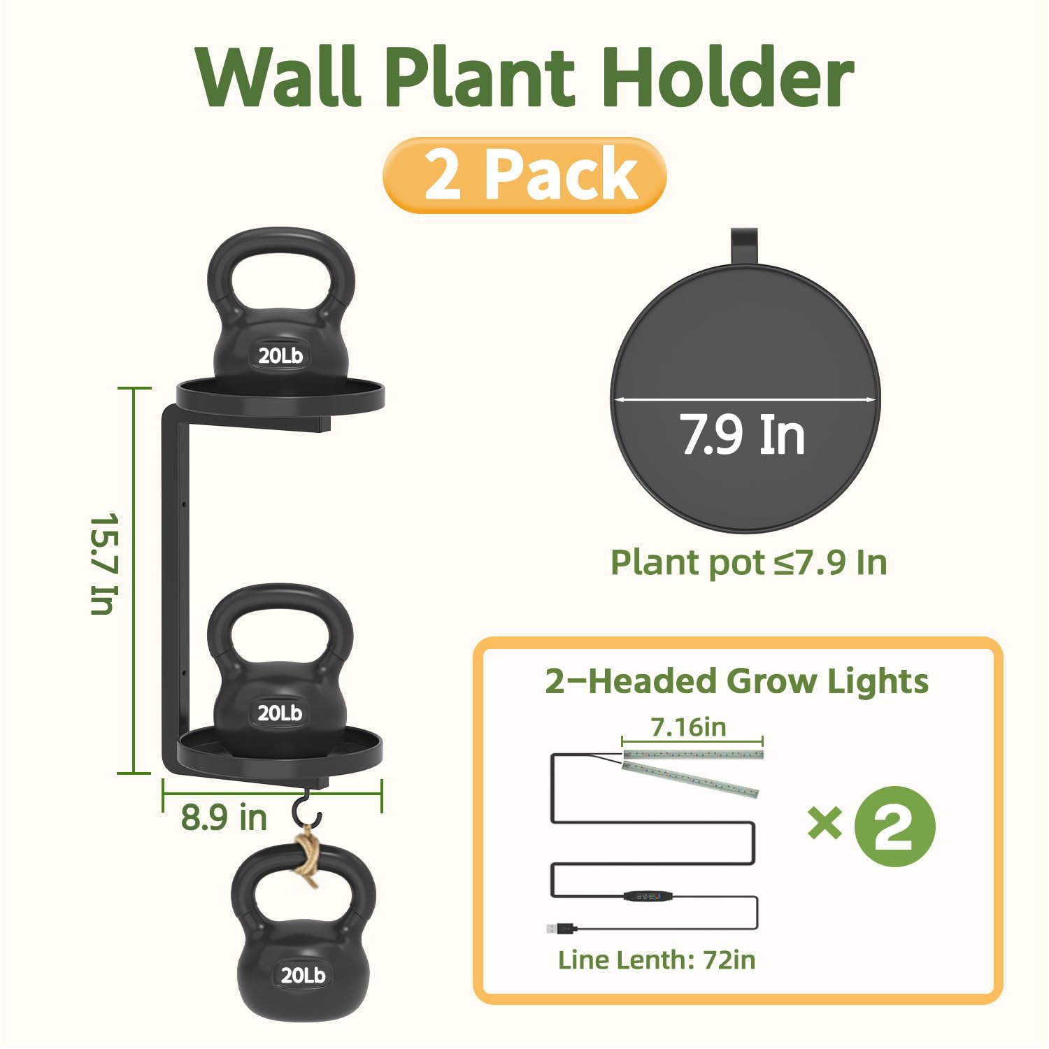 LASZOLA close-up grow light controls showing easy brightness and timer settings