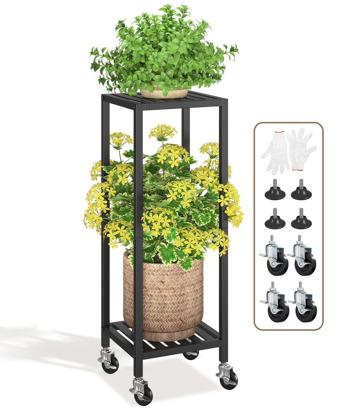 LASZOLA front view of assembled plant stand showing sturdy display benefit