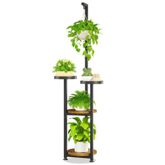LASZOLA front view tall plant stand showing vertical multi-tier display and space saving
