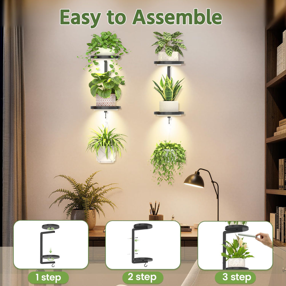 LASZOLA hanging hook with hanging planter showing layered plant arrangement