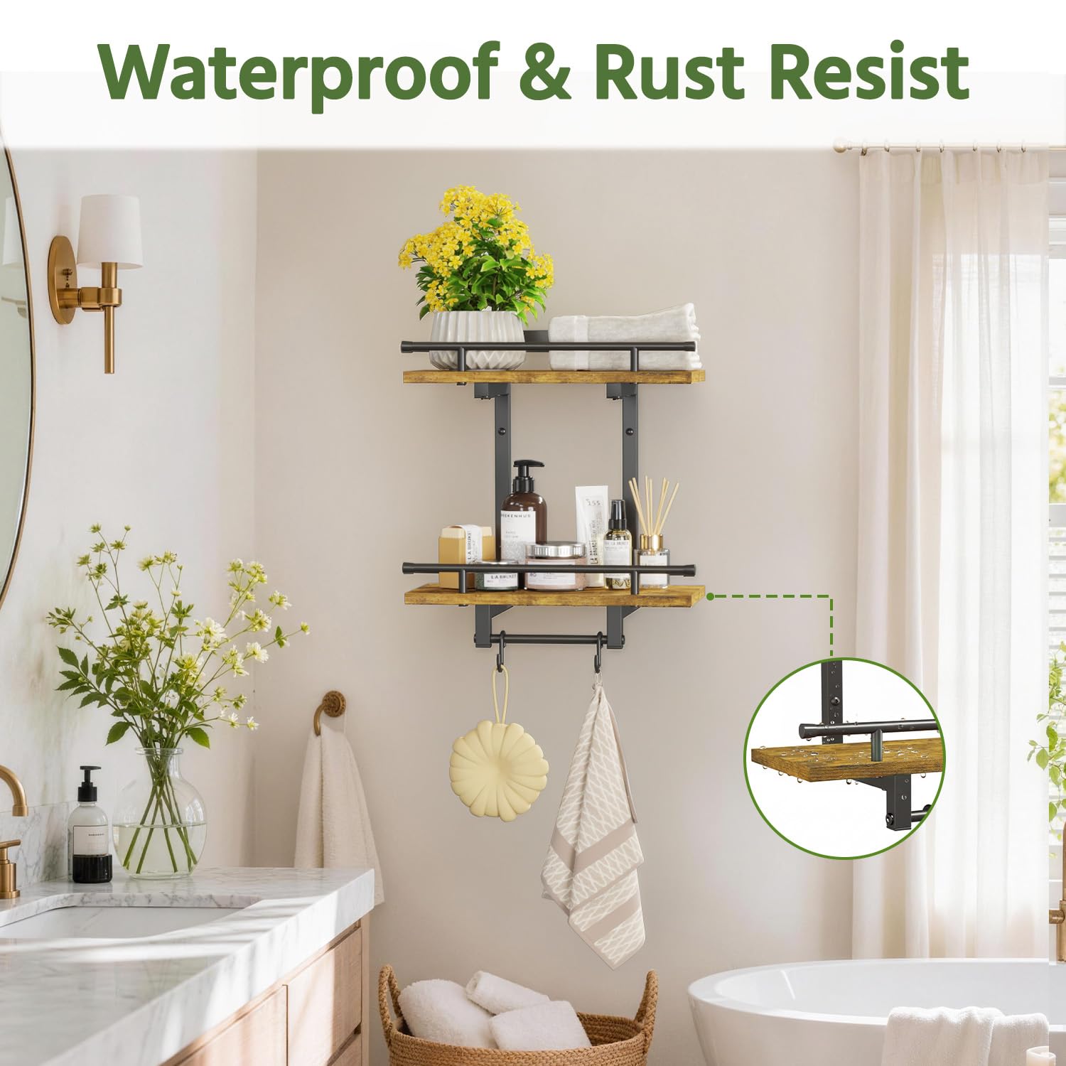 LASZOLA hooks with trailing plant demonstrating hanging versatility and layered styling