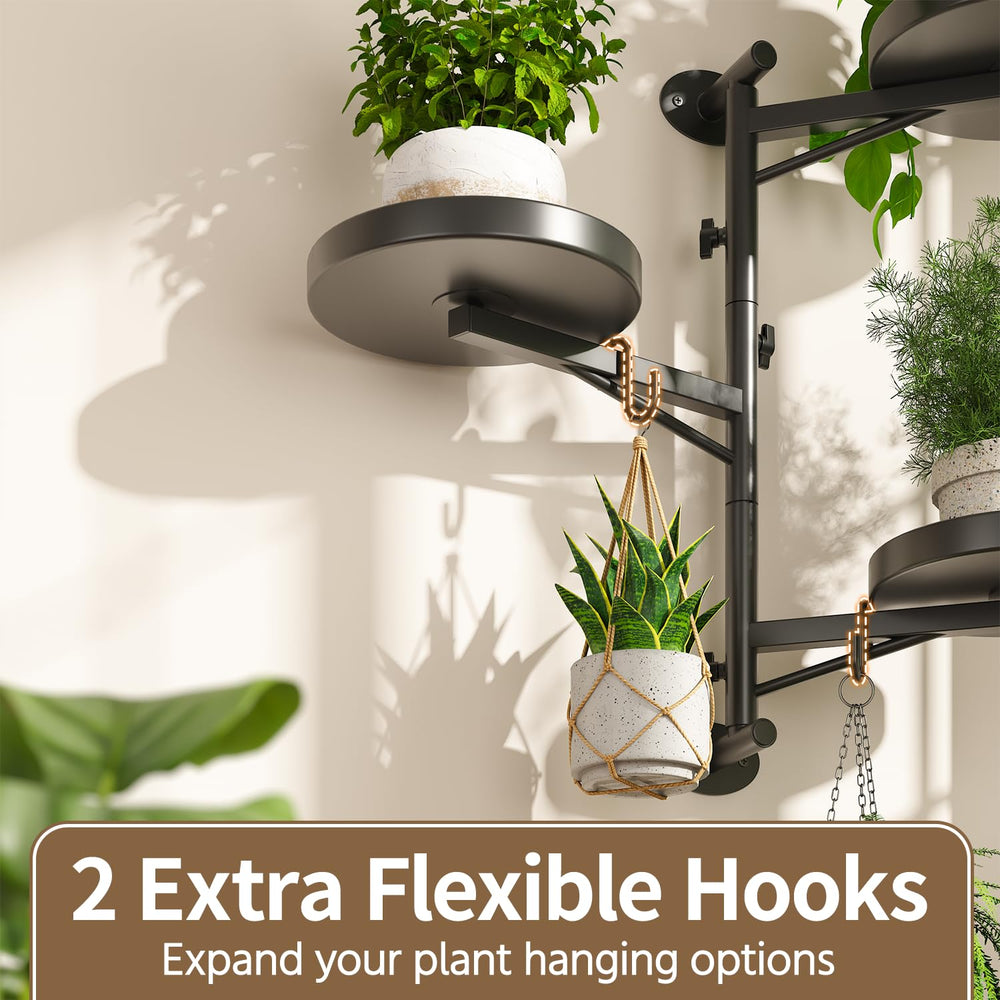 LASZOLA included S-hooks with hanging pots doubling greenery without extra floor space