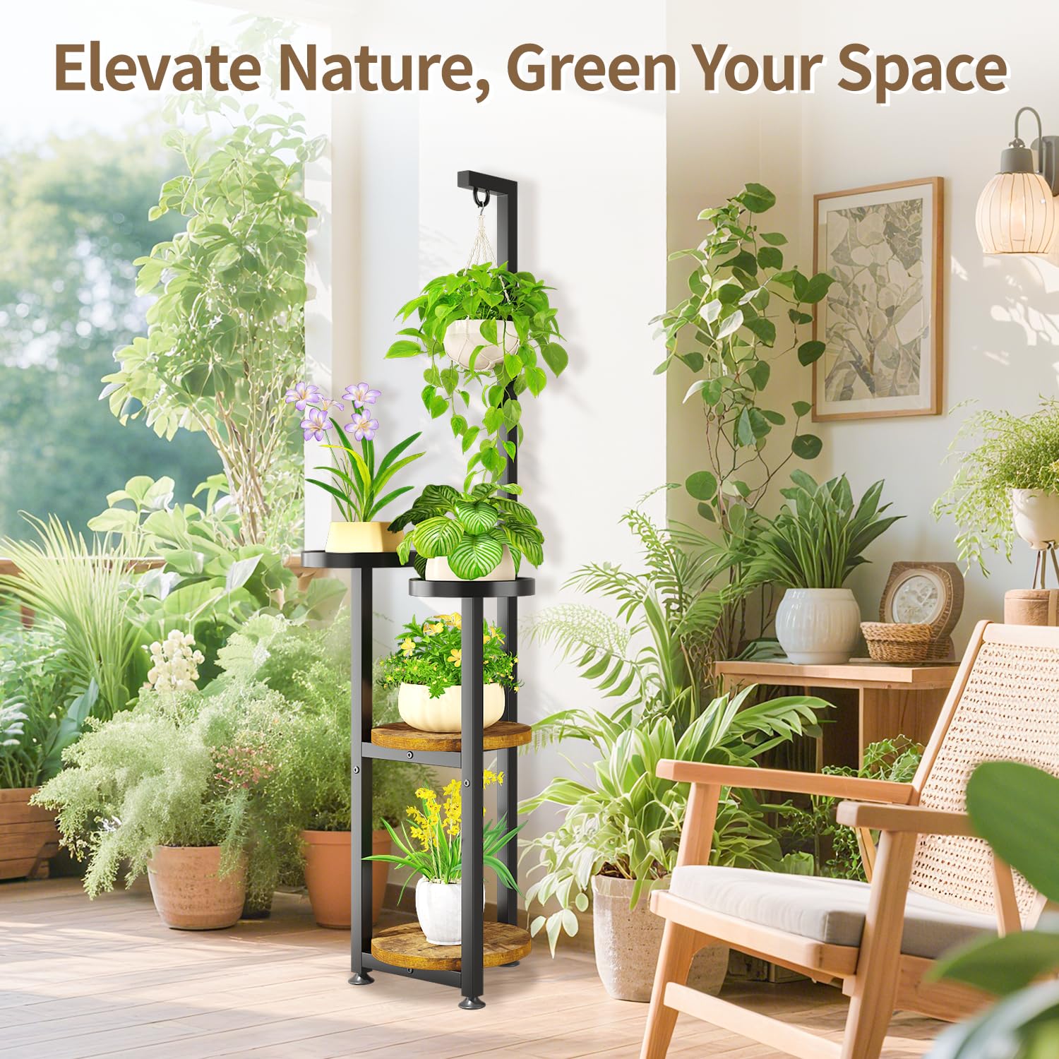 LASZOLA plant stand on balcony styling plants to maximize greenery and save floor space