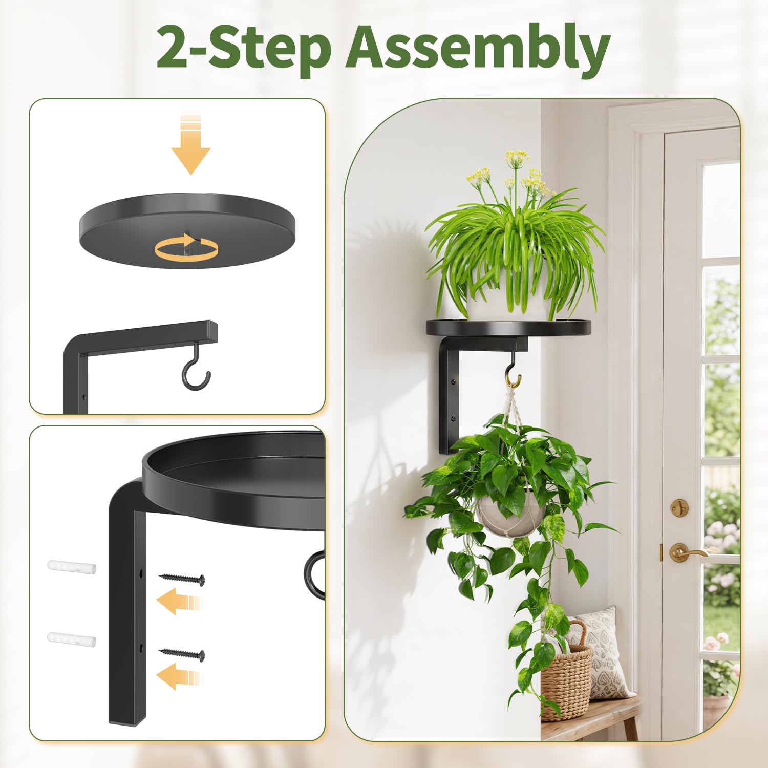LASZOLA elevated shelf with cat nearby keeping plants out of reach and safe
