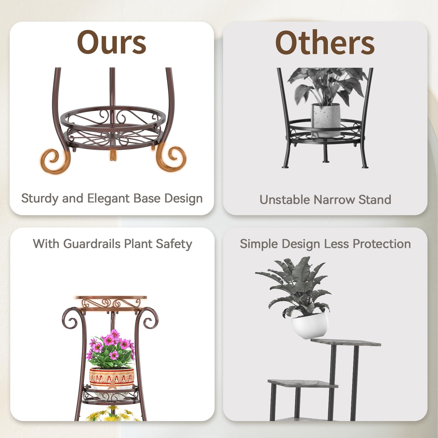 LASZOLA stand with plants in entryway creating welcoming decorative accent