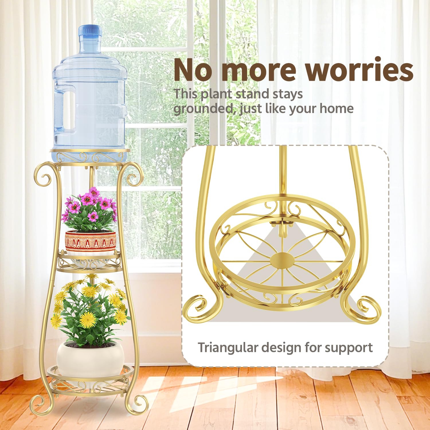 LASZOLA tier closeup metal detail reveals sturdy construction and finish