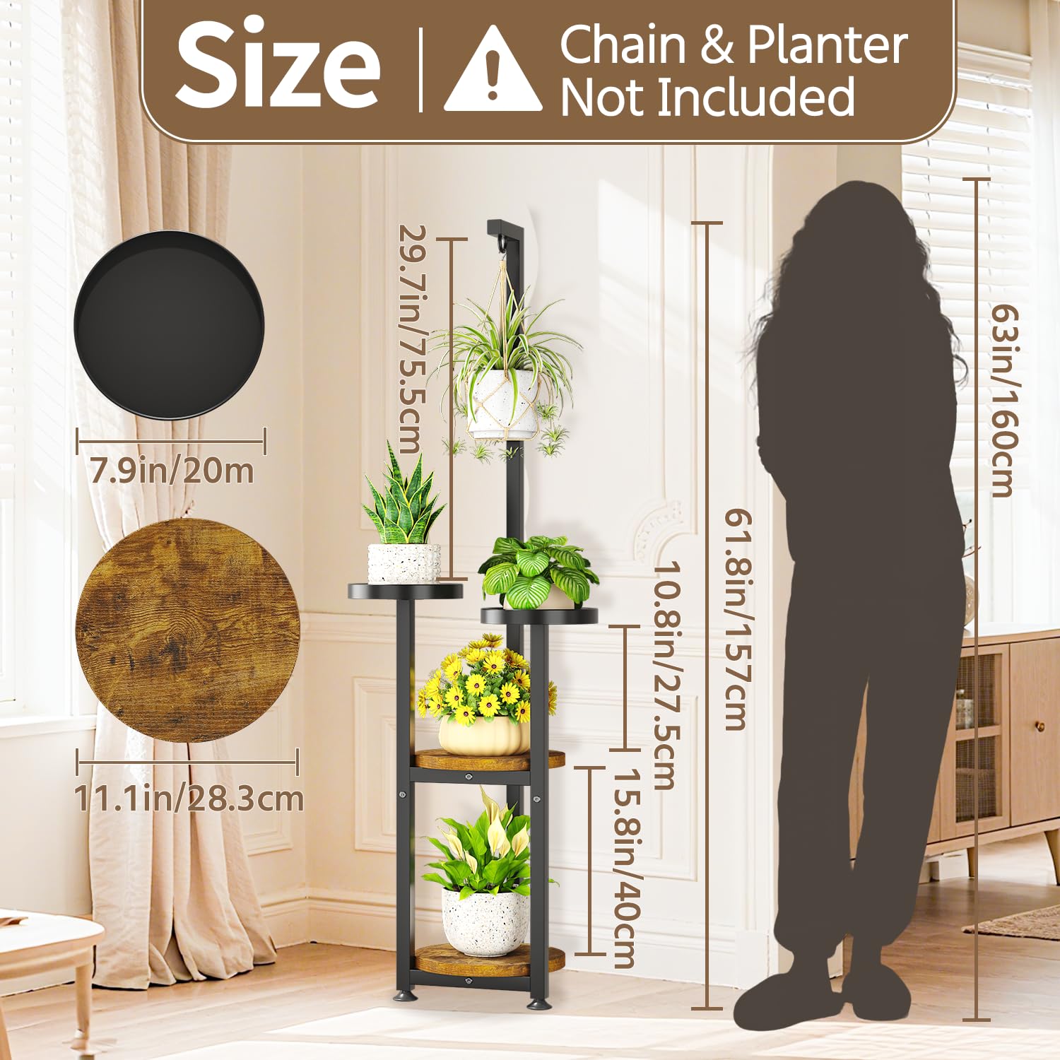 LASZOLA top hook with hanging basket demonstrating easy suspension and visual height